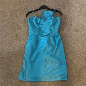 J. Crew Teal Taffeta Satin Dress